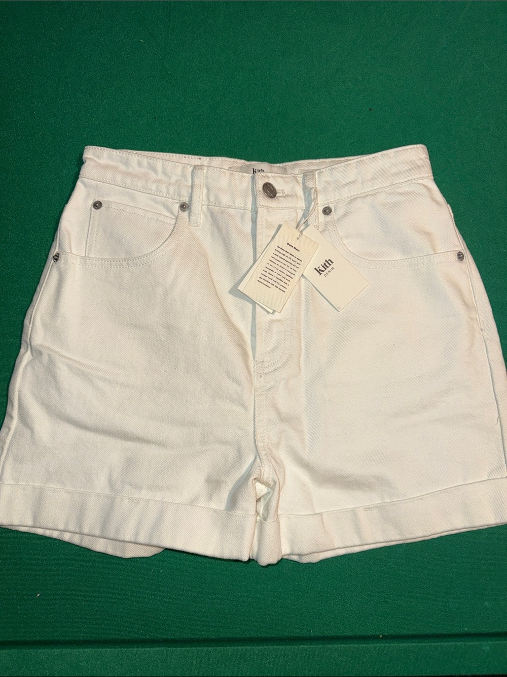 Kith White High-Rise Denim Shorts